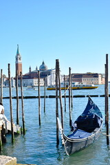 Fototapeta na wymiar Gondolas and Chiesa di San Giorgio Maggiore, Venice, Italy