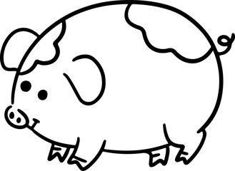 Cartoon animal line cute zoo