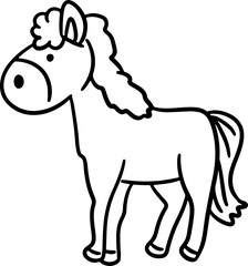 Cartoon animal line cute zoo