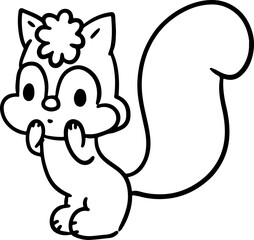 Cartoon animal line cute zoo