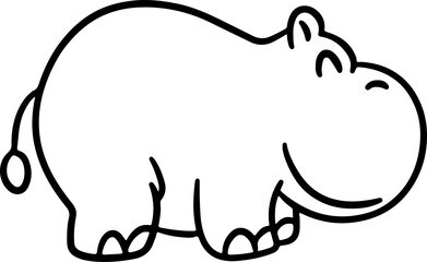 Cartoon animal line cute zoo