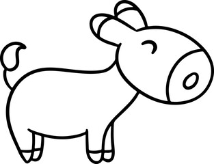 Cartoon animal line cute zoo