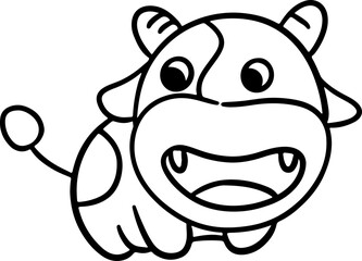 Cartoon animal line cute zoo