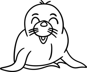 Cartoon animal line cute zoo