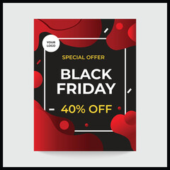 Black Friday super sale with big gift prize box social media web banner template design