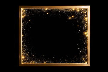 Premium celebration. Abstract black background with modern classical luxurious golden frame and glitter decoration Generative AI illustrations