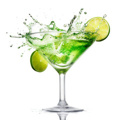 Fototapeta na wymiar Glass of cocktail Margarita. 3D illustration digital art design, generative AI