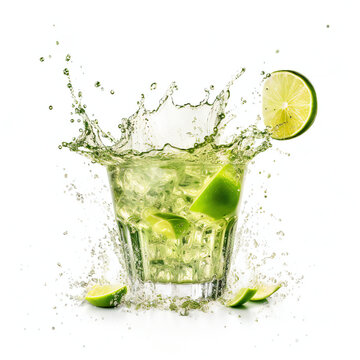Margarita cocktail. 3D illustration digital art design, generative AI