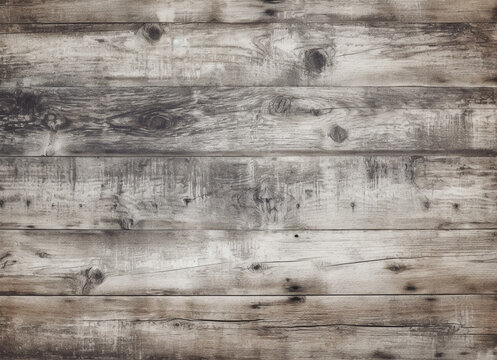 white wood panel texture for backgrounds or design. Rustic grayscale wooden  wallpaper. White washed wood. Table top view. generative ai.