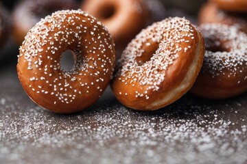 donuts with icing sugar, generative ai