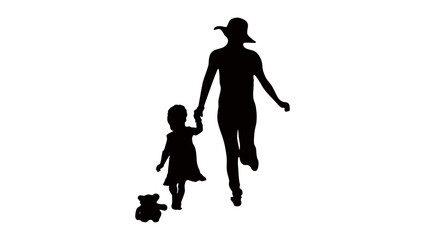 Lost childhood, in a hurry, the child lost the teddy bear, family problems concept