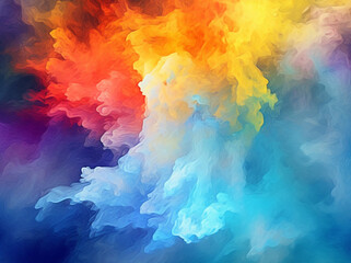 Color Splash series. Background design of fractal paint and rich texture on the subject of imagination. generative ai