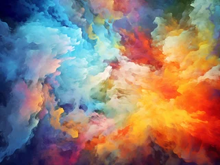 Afwasbaar Fotobehang Mix van kleuren Color Splash series. Background design of fractal paint and rich texture on the subject of imagination. generative ai