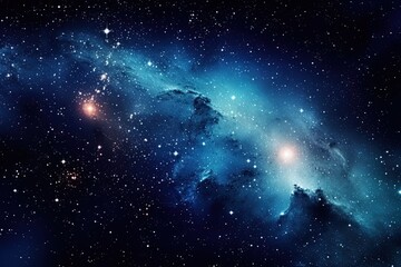 Universe night sky with nebula and stars