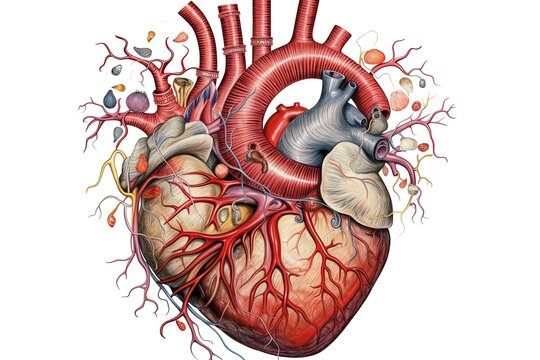 Detailed diagram of human heart