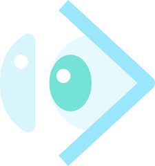 contact eye flat icon