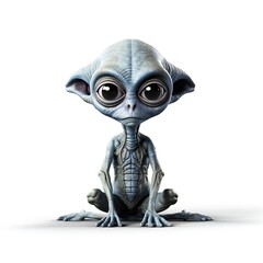 Cute alien on white background