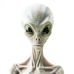 Classic Roswell alien on white background
