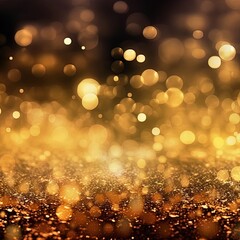 Golden sparkling bokeh background