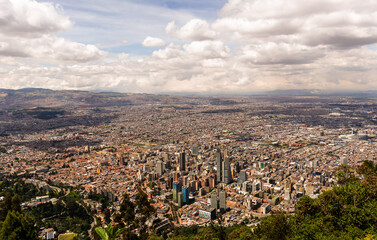 the city of bogota in colombia spectacular panoramic view from monserrate