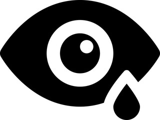 eye tears black solid icon - 615025482