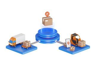 Global logistics network 3d illustration. Logistic map delivery. Global cargo transportation import export distribution information