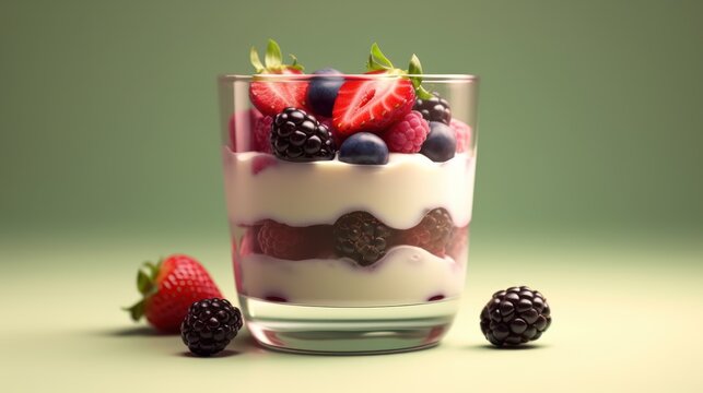 yogurt with berries HD 8K wallpaper Stock Photographic Image