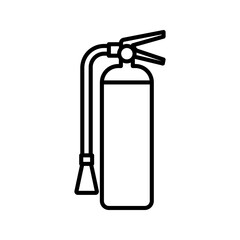 Fire extinguisher line icon color editable