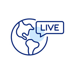 International live translation. Planet Earth and message. Pixel perfect, editable stroke icon