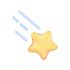 3D weather forecast icon Rainbow meteor Natural phenomenon in the night sky 3D illustration