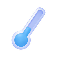 3D cool icon Temperature gauge tells the coolness of the weather at night. 3D illustration