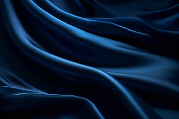 Obraz premium Smooth elegant dark blue silk or satin luxury cloth texture can use as abstract background. Luxurious background design