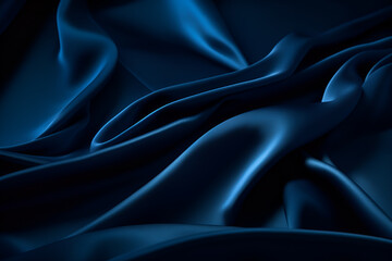 Obraz premium Smooth elegant dark blue silk or satin luxury cloth texture can use as abstract background. Luxurious background design