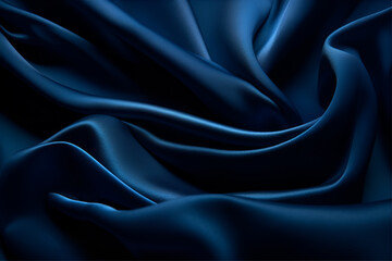 Obraz premium Smooth elegant dark blue silk or satin luxury cloth texture can use as abstract background. Luxurious background design