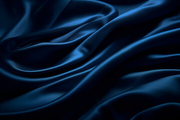 Obraz premium Smooth elegant dark blue silk or satin luxury cloth texture can use as abstract background. Luxurious background design