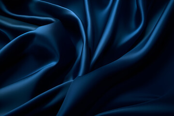 Obraz premium Smooth elegant dark blue silk or satin luxury cloth texture can use as abstract background. Luxurious background design