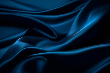 Obraz premium Smooth elegant dark blue silk or satin luxury cloth texture can use as abstract background. Luxurious background design