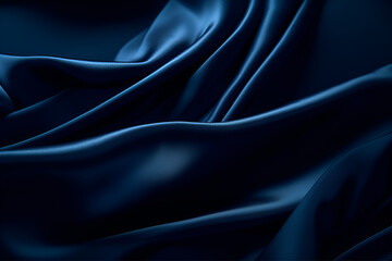 Obraz premium Smooth elegant dark blue silk or satin luxury cloth texture can use as abstract background. Luxurious background design
