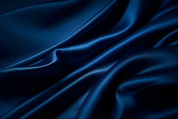 Fototapeta premium Smooth elegant dark blue silk or satin luxury cloth texture can use as abstract background. Luxurious background design