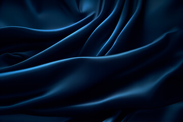Obraz premium Smooth elegant dark blue silk or satin luxury cloth texture can use as abstract background. Luxurious background design