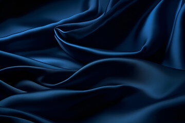 Obraz premium Smooth elegant dark blue silk or satin luxury cloth texture can use as abstract background. Luxurious background design
