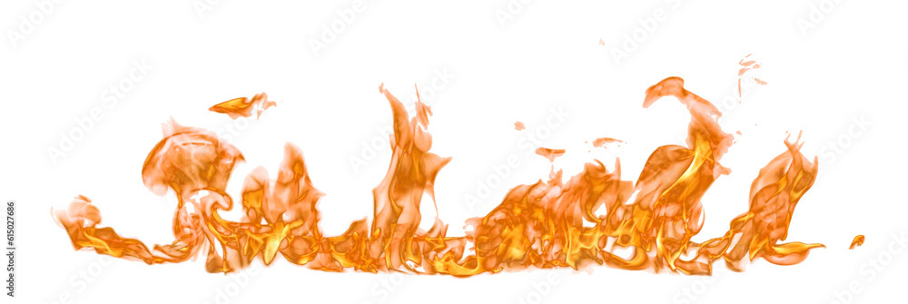 Poster fire flame on transparent background isolated png..