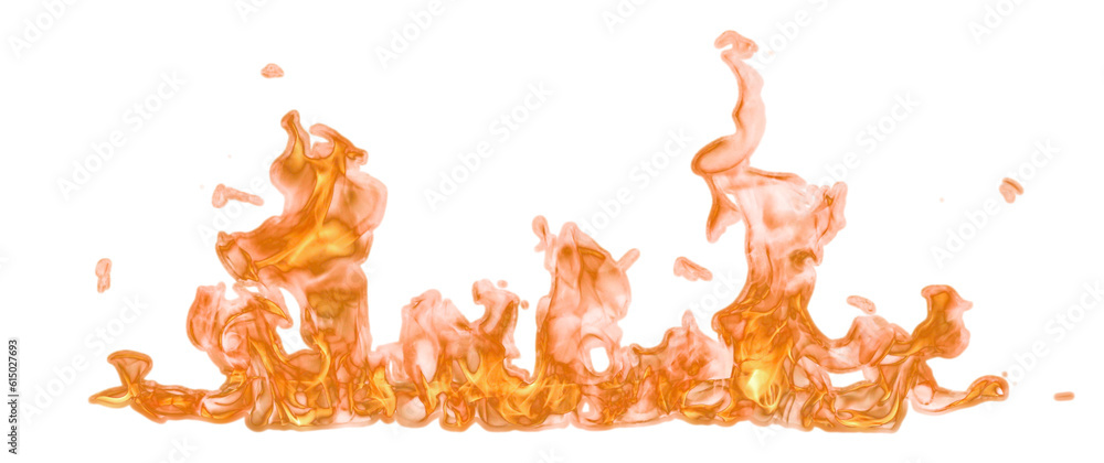 Poster fire flame on transparent background isolated png..