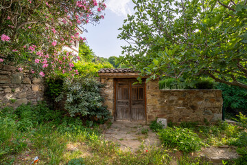 Sirince traditional house garden view in Turkey