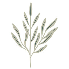  Hand-draw leaves in gouache digital illustration style