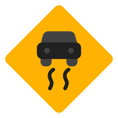 Slippery road icon in flat style, use for website mobile app presentation