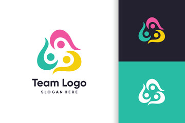 Community logo design for team with modern idea concept