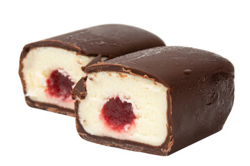 Glazed cheese bar isolated on white background.