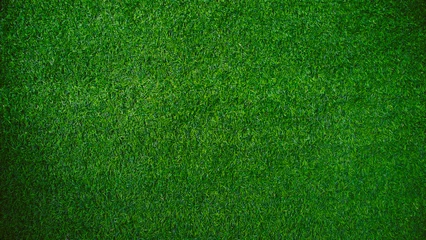 Tuinposter Green grass texture background grass garden concept used for making green background football pitch, Grass Golf, green lawn pattern textured background...... © Sittipol 