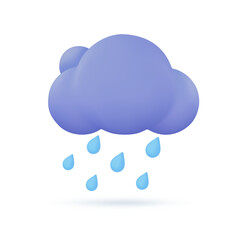 3D weather forecast icons Black cloud with thunder from a rainstorm. 3d illustration